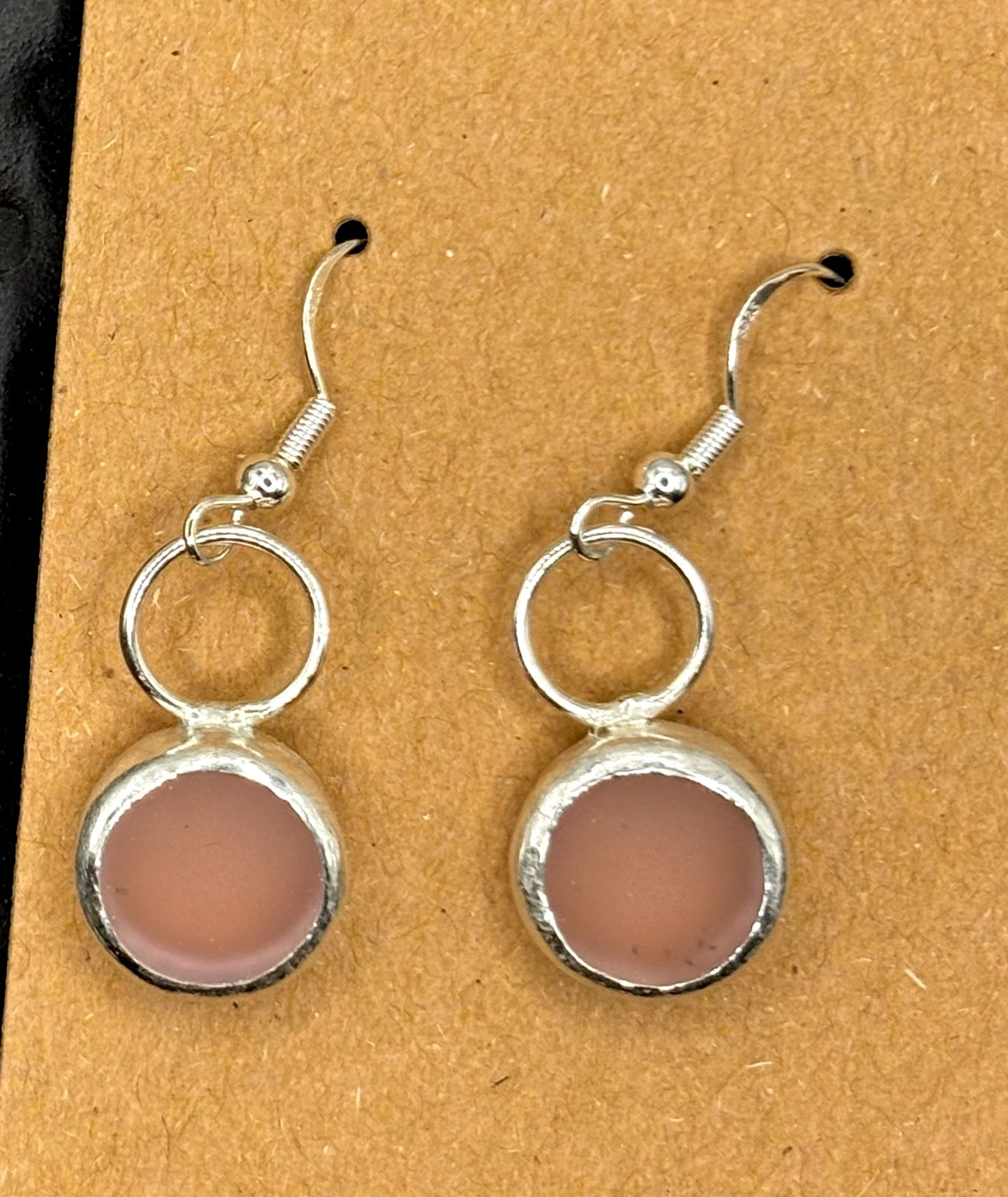 Pink Sea Glass Earrings