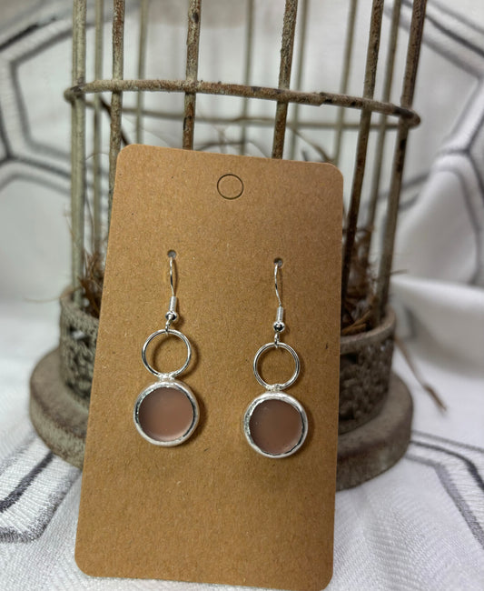 Pink Sea Glass Earrings