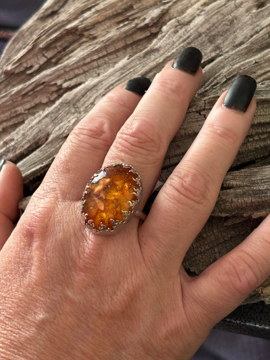 Orange Glass Fire Ring