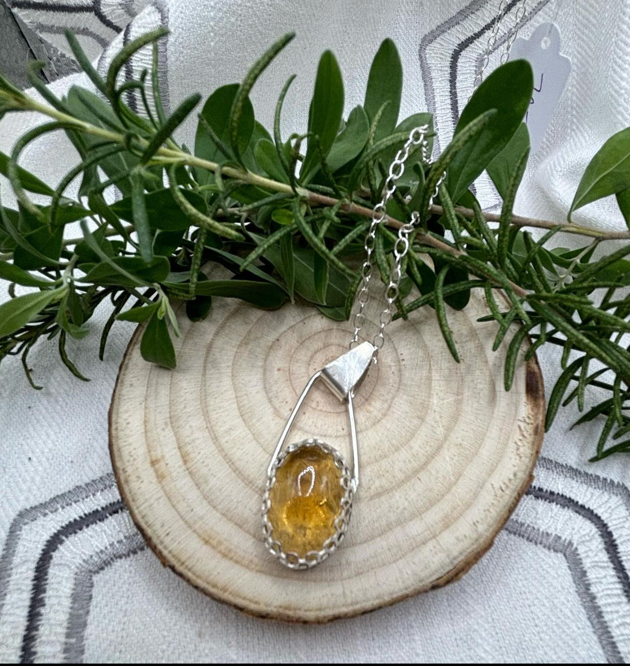 Honeycomb Citrine Pendant